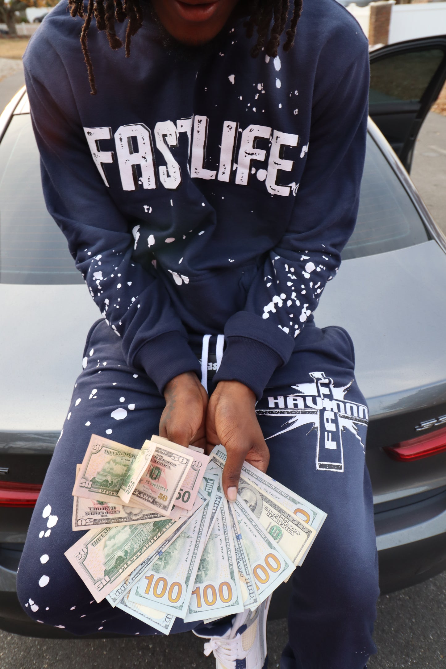 HAVIN FAITH SWEATSUIT(navy blue)