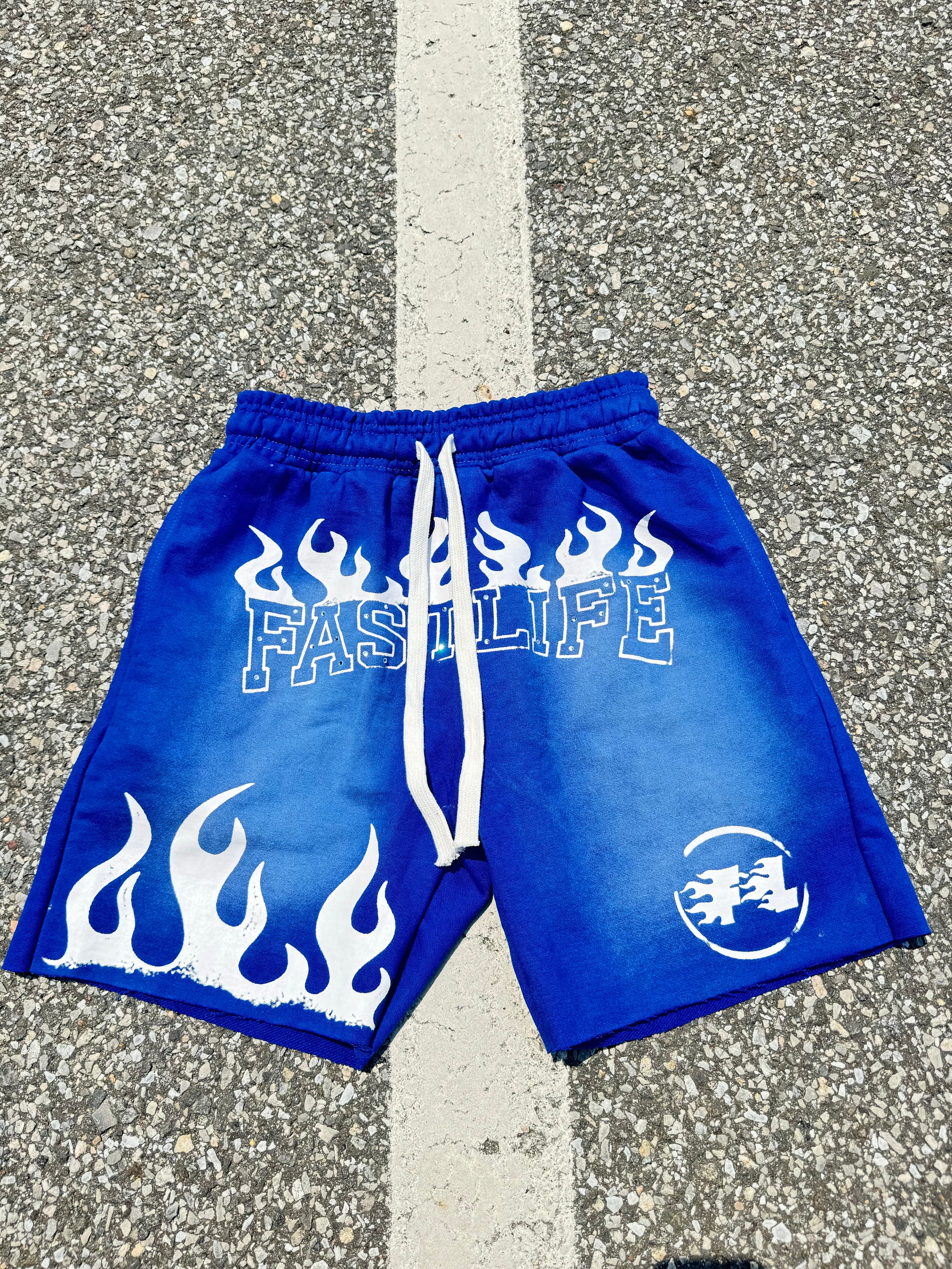 Fastlife rhinestone shorts