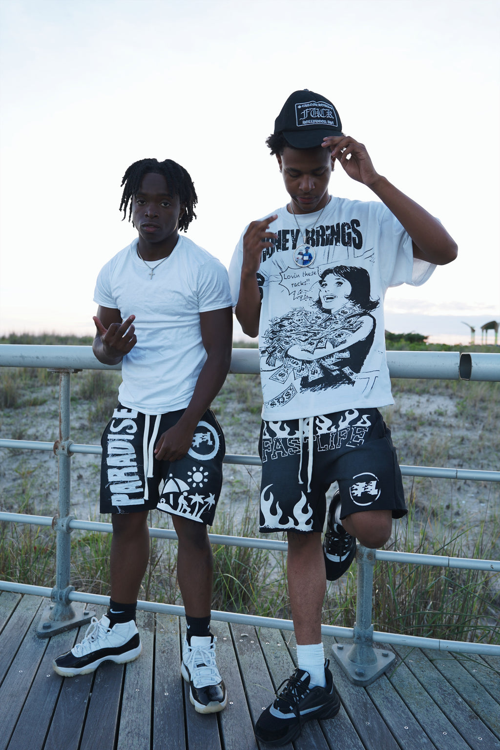 Fastlife rhinestone shorts